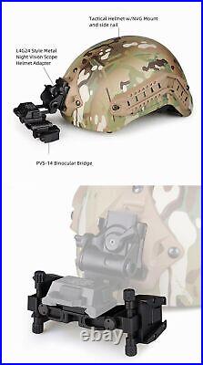 Dual Binocular Bridge Helmet Mount Dovetail for PVS14 Night Vision NVG Mount Arm