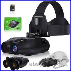 FHD Night Vision Goggles Binoculars Digital IR Head Mounted Hunting Rechargeable