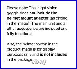 GOYOJO NVG10 Night Vision Goggles (NVG10 Only)? No helmet No adapter