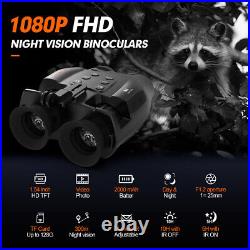 GTMEDIA 3D 5X Night Vision Goggles Head Mounted Binoculars Infrared For Hunting