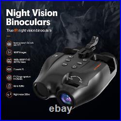 GTMEDIA Night Vision Goggles Binoculars Digital IR Head Mounted Rechargeable 32G