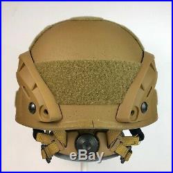 Gentex Military Advanced Combat Helmet ACH MICH Ballistic Rails NVG Coyote Brown