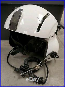 Gentex SPH-5 Helicopter Flight Helmet XL with Dual Visors & NVG Mount ANVIS White