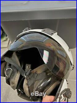 Gentex SPH-5 Helicopter Flight Helmet XL with Dual Visors & NVG Mount ANVIS White