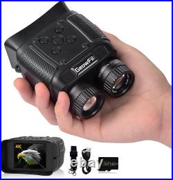 GeowFiiTech 4K Night Vision Binoculars, 8X Zoom, Infrared Goggles, 984ft, 32GB