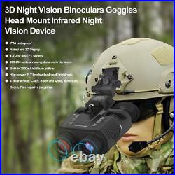 HD Digital IR Night Vision Goggles Binoculars Head Mounted Hunting Rechargeable