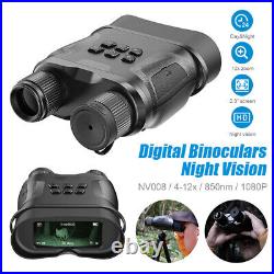 HD Digital Night Vision Binoculars Goggles 12x Zoomable Infrared Video Recorder