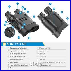 HD Digital Night Vision Binoculars Goggles 12x Zoomable Infrared Video Recorder