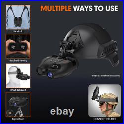 HD Night Vision Goggles Binoculars Digital IR Head Mounted Hunting Rechargeable