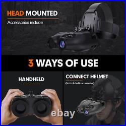 HD Night Vision Goggles Binoculars Digital IR Head Mounted Hunting Rechargeable