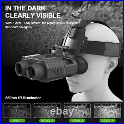 HD Night Vision Goggles Head Mounted Binoculars 4X Infrared Outdoor for Hunting