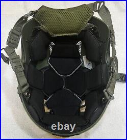 Hard Head Veterans ATE HHV L/XL OD Green Tactical Bump Helmet with Rails & Loop