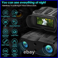 Hawkray- Night Vision Goggles Military 4K Ultra HD1480Ft 80x 100% Dark 64GB Card