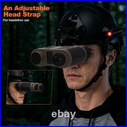 Head Mount Night Vision Goggles 850nm IR Hunting Binoculars 3D 4K Digital Video