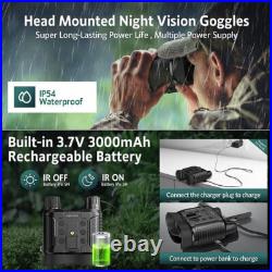 Head Mount Night Vision Goggles Binoculars Digital IR FHD 400m/1312ft, 100% Dark