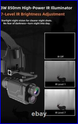 Head Mounted 4K Monocular Infrared Night Vision Goggles Digital Telescope