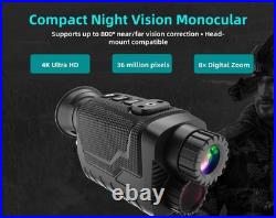 Head Mounted 4K Monocular Infrared Night Vision Goggles Digital Telescope