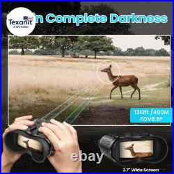 Head-Mounted Night Vision Goggles Hands Free Rechargeable 1312FT Digital Infra