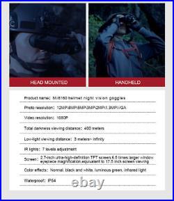 Head-Mounted Night Vision Goggles Rechargeable 1312FT IR Night Vision Binoculars