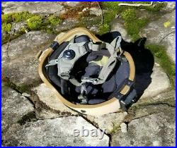 High Cut Ballistic Helmet Large Tan Wilcox NVG Mount Team Wendy 2001 Ops Core SF