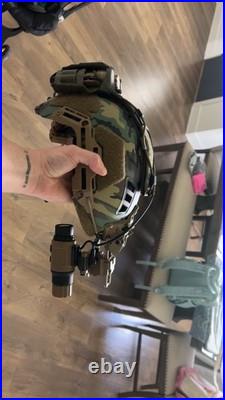 Hoplite DNV-9 Digital Night Vision Goggle On Hard Headed Veterans Bump Helmet