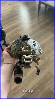 Hoplite DNV-9 Digital Night Vision Goggle On Hard Headed Veterans Bump Helmet