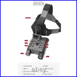 Hunting Infrared 850nm Night Vision Goggles Head Mounted Binoculars 8X Zoom CAM