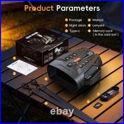 Infrared Night Vision Binoculars 4K UHD IR NV Goggles 10X Zoom 4 in Screen