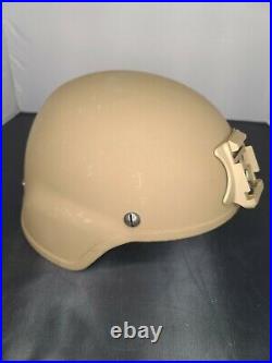 LARGE Ceradyne 3M Enhanced Combat Helmet ECH USMC Coyote Marine NVG Mount