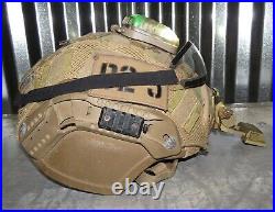 LARGE GENTEX Enhanced Combat Helmet RECON USMC Coyote NVG Wilcox Rails Hel-star