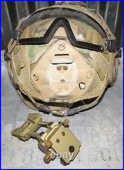 LARGE GENTEX Enhanced Combat Helmet RECON USMC Coyote NVG Wilcox Rails Hel-star