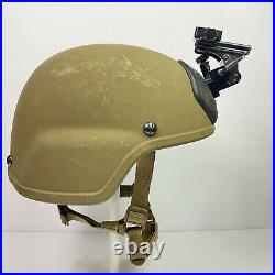 Large Ceradyne 3M Enhanced Combat Helmet ECH USMC Coyote ACH LWH NVG Mount Rhino