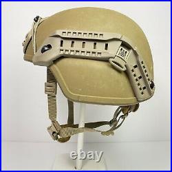 Large Ceradyne 3M Enhanced Combat Helmet ECH USMC Coyote ACH LWH NVG Rails Recon