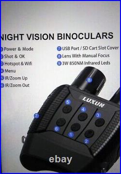 Luxun Digital Night Vision Goggles/WiFi Binoculars/2.31LCD Screen/32GBSD Card