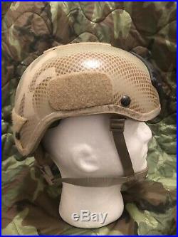 MSA 2001 Helmet Medium Ops Core Team Wendy Pads NVG High Cut TC Camo Ballistic