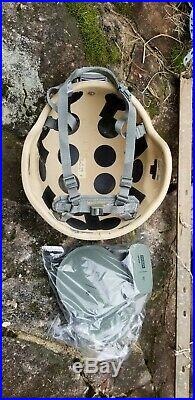 MSA TC-2000 tan Combat Helmet Large Norotos NVG Mount ACH MICH OPS-CORE MARSOC