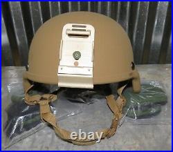 Medium Ceradyne 3M Enhanced Combat Helmet ECH USMC Coyote NVG Mount Oregon Aero