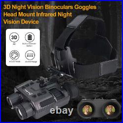 NV8000 Night Vision Binoculars Goggles 850nm IR Head Mounted Hunting Telescope