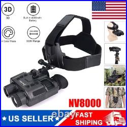 NV8000 Night Vision Binoculars Goggles IR 850nm Hunting Head Mounted Telescope