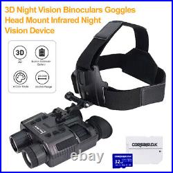 NV8000 Night Vision Goggles Binoculars Digital IR Head Mounted Hunting with 32GB