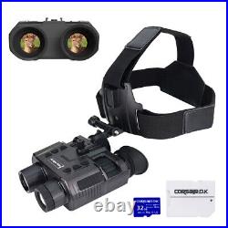 NV8000 Night Vision Goggles Binoculars Digital IR Head Mounted Hunting with 32GB