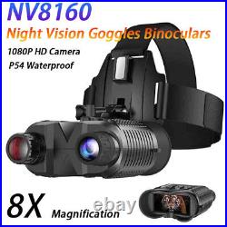 NV8160 8X Night Vision Goggles IR Binoculars 1080P HD Camera for Hunting Camping