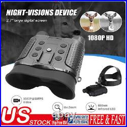 NV8160 Night Vision Goggles Binoculars Digital IR Head Mounted Birding Sight USA