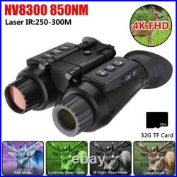 NV8300 3D 1080P 4K Night Vision Binoculars Infrared Head Mounted Goggles with32GB