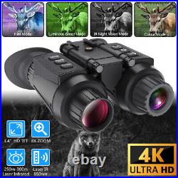 NV8300 3D 1080P 4K Night Vision Binoculars Infrared Head Mounted Goggles with32GB