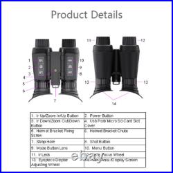 NV8300 3D 1080P 4K Night Vision Binoculars Infrared Head Mounted Goggles with32GB