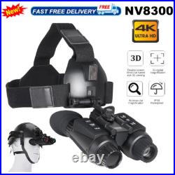 NV8300 Infrared 4K Night Vision Binoculars 3D Head Mounted Goggles 8X Zoom 300M