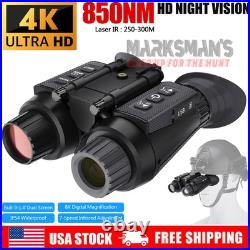 NV8300 Infrared Night Vision Binoculars 4K 3D Head Mounted Goggles 8X Zoom 300M