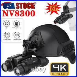 NV8300 Infrared Night Vision Binoculars 4K 3D Head Mounted Goggles 8X Zoom 300M