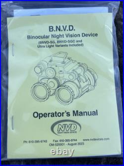 NVD BNVD-SG Gen 3 Night Vision Binocular White Phosphor Elbit Thin Filmed